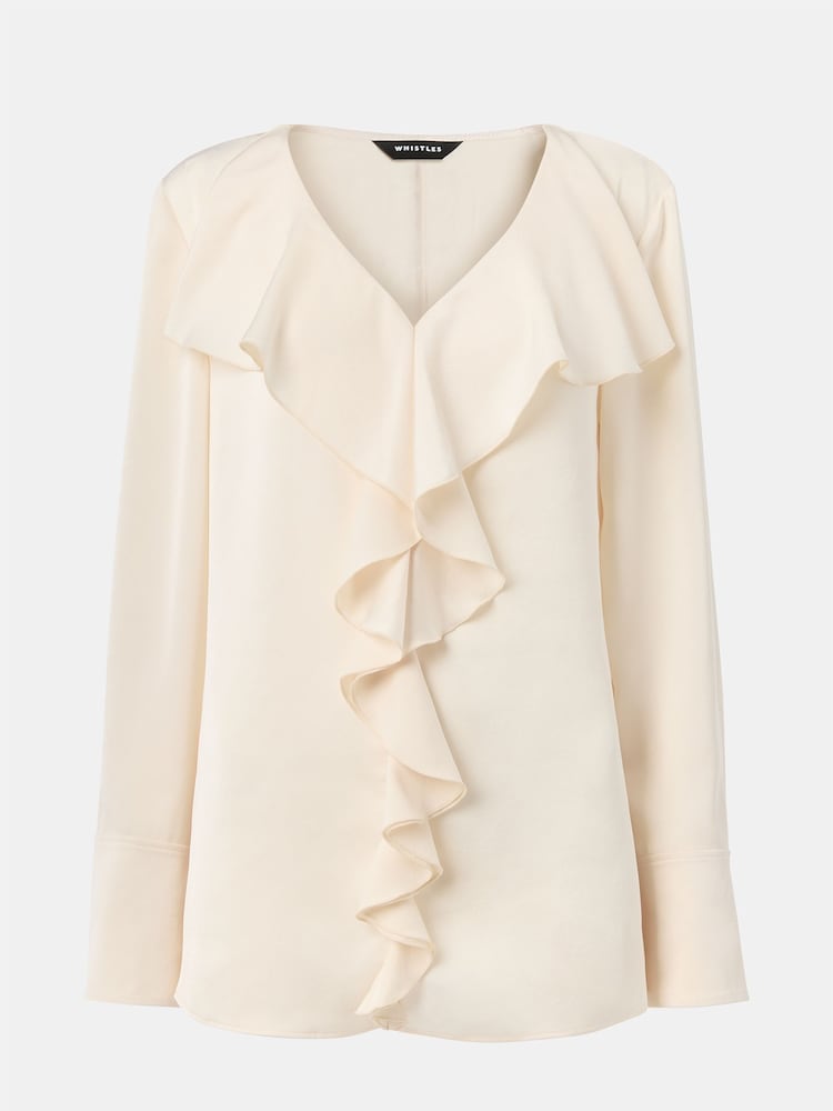 Whistles White Kika Frill Top - Image 5 of 5