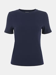 Whistles Blue Ultimate Rib Crew Neck T-Shirt - Image 5 of 5
