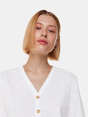 футболка из 100% хлопка с V-образным вырезом Whistles Ella - Изображение 4 из 5