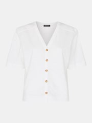 футболка из 100% хлопка с V-образным вырезом Whistles Ella - Изображение 5 из 5