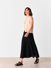 Whistles Black Knitted Pleated Skirt - Image 1 of 5