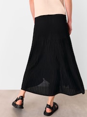 Whistles Black Knitted Pleated Skirt - Image 2 of 5