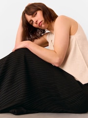 Whistles Black Knitted Pleated Skirt - Image 3 of 5
