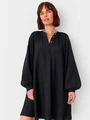 Whistles Black Full Volume Gathered Dress - Image 1 of 5