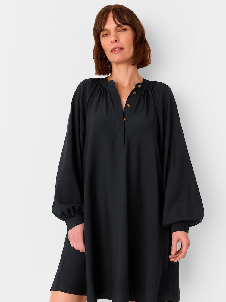 Whistles Black Full Volume Gathered Dress - Image 1 of 5