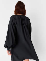 Whistles Black Full Volume Gathered Dress - Image 2 of 5