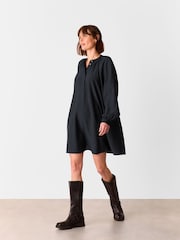 Whistles Black Full Volume Gathered Dress - Image 4 of 5