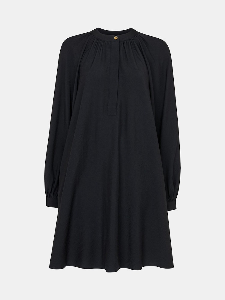 Whistles Black Full Volume Gathered Dress - Image 5 of 5