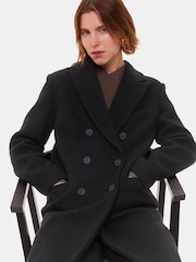 Whistles Black Lori Longline Coat - Image 3 of 5
