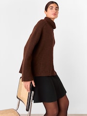 Whistles Black Flippy Knitted Mini Skirt - Image 3 of 5