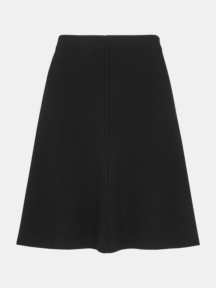 Whistles Black Flippy Knitted Mini Skirt - Image 5 of 5