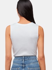 Whistles White High Neck Rib Detail T-Shirt - Image 2 of 5