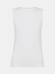 Whistles White High Neck Rib Detail T-Shirt - Image 5 of 5