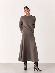 Whistles Nude Knitted Midi Skirt - Image 1 of 5