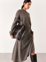 Whistles Nude Knitted Midi Skirt - Image 2 of 5