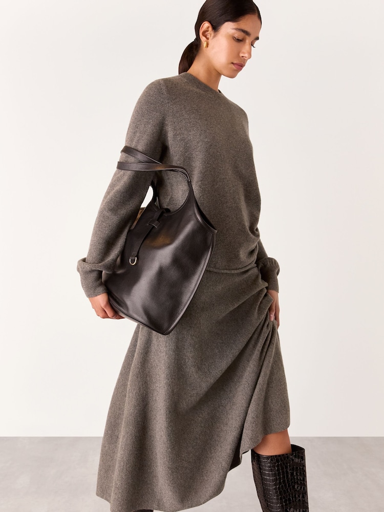 Whistles Nude Knitted Midi Skirt - Image 2 of 5
