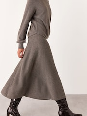 Whistles Nude Knitted Midi Skirt - Image 3 of 5