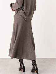 Whistles Nude Knitted Midi Skirt - Image 4 of 5