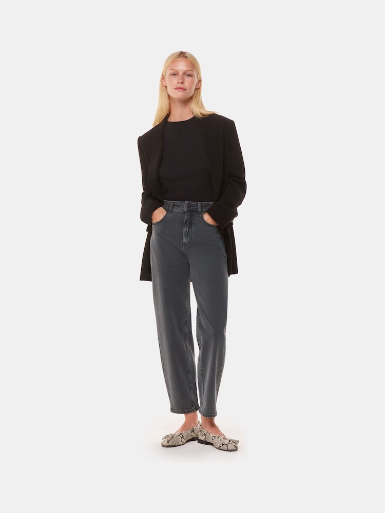 Whistles Grey Stretch Barrel Leg Jeans - Image 3 of 5