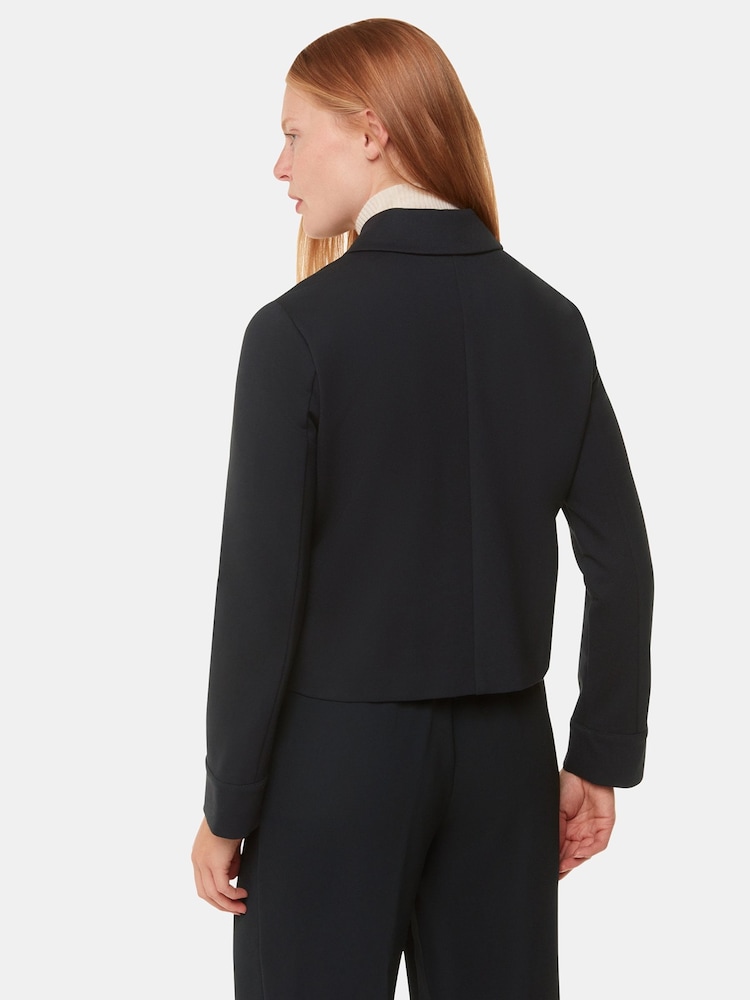 Whistles Black Marla Ponte Zip Through Jacket - Image 2 of 5
