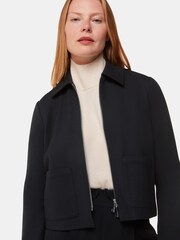 Whistles Black Marla Ponte Zip Through Jacket - Image 3 of 5