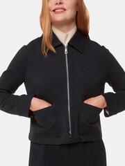 Whistles Black Marla Ponte Zip Through Jacket - Image 4 of 5