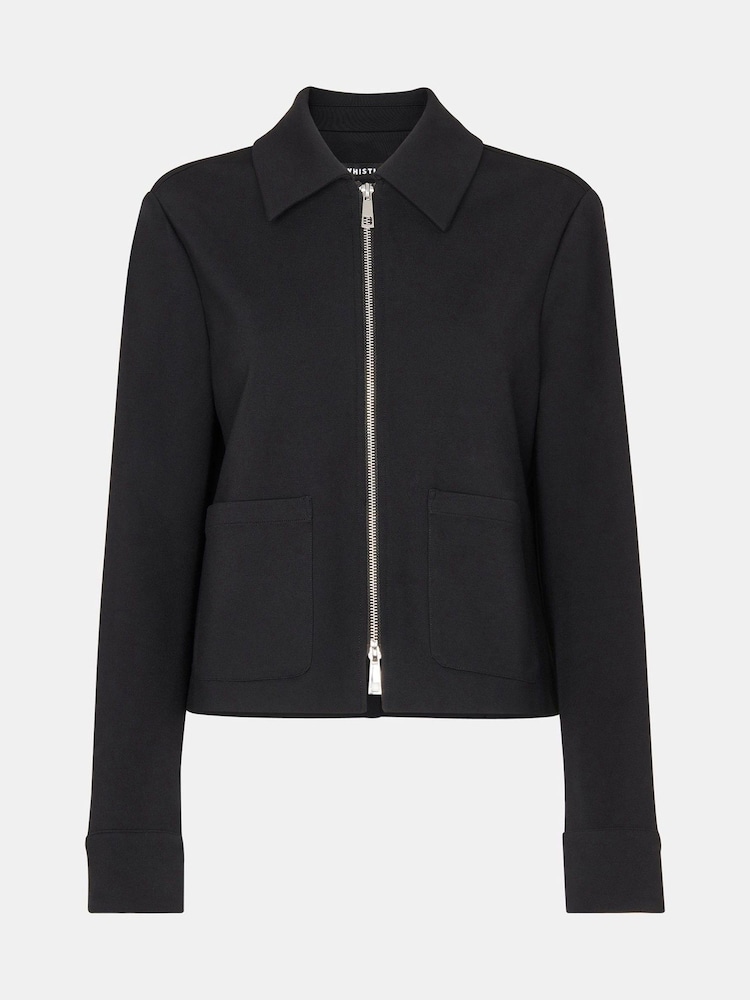 Whistles Black Marla Ponte Zip Through Jacket - Image 5 of 5