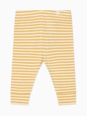 MORI Yellow Stripe Cotton & Bamboo Viscose Comfy Leggings - Image 3 of 3