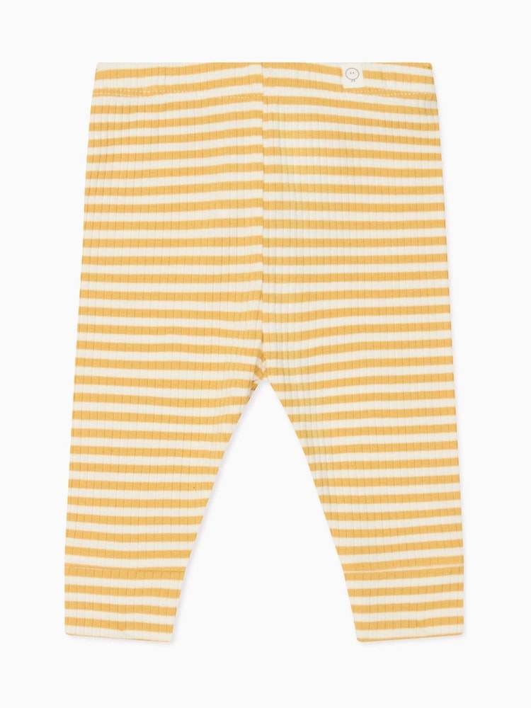 MORI Yellow Stripe Cotton & Bamboo Viscose Comfy Leggings - Image 3 of 3