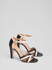 LK Bennett Nappa Leather Colour Block Sandals - Image 2 of 4