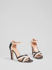 LK Bennett Nappa Leather Colour Block Sandals - Image 3 of 4