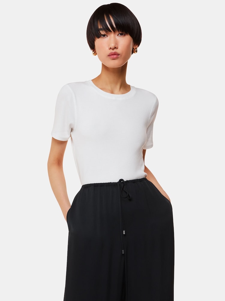 Whistles White Ultimate Rib Crew Neck T-Shirt - Image 1 of 5