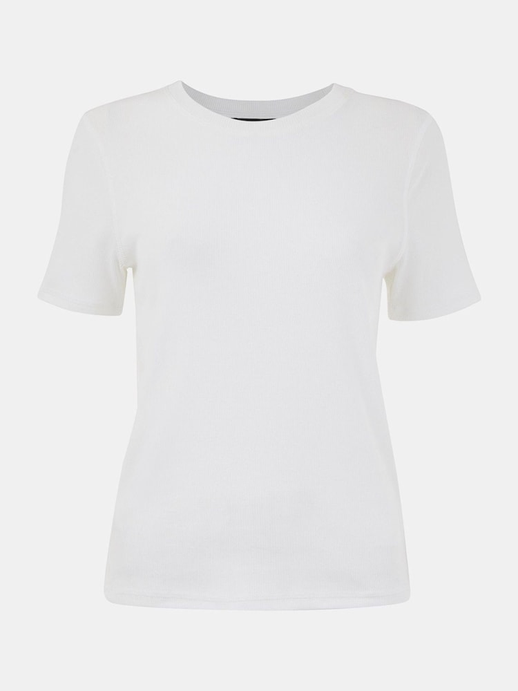Whistles White Ultimate Rib Crew Neck T-Shirt - Image 5 of 5