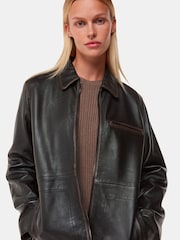 Whistles Kate Burnished Leather Jacket - Изображение 1 из 5