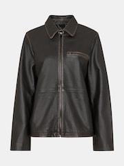 Whistles Kate Burnished Leather Jacket - Изображение 5 из 5