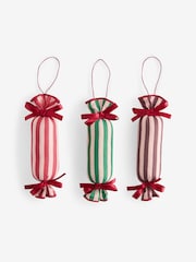3 Pack Stripey Cracker Christmas Baubles - Image 3 of 3