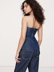 Banana Republic Blue Strapless Denim Vest - Image 2 of 3