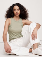 Banana Republic Green Lightweight Cotton Tank Top - Image 1 of 1