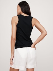 Banana Republic Black Lightweight Cotton Tank Top - Image 2 of 4
