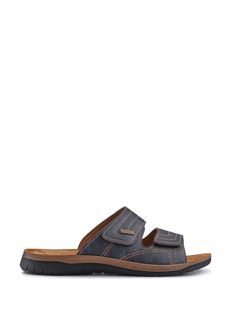 Pavers Blue Gents Mule Casual Sandals - Image 2 of 6 Pavers Blue Gents Mule Casual Sandals - Image 2 of 6