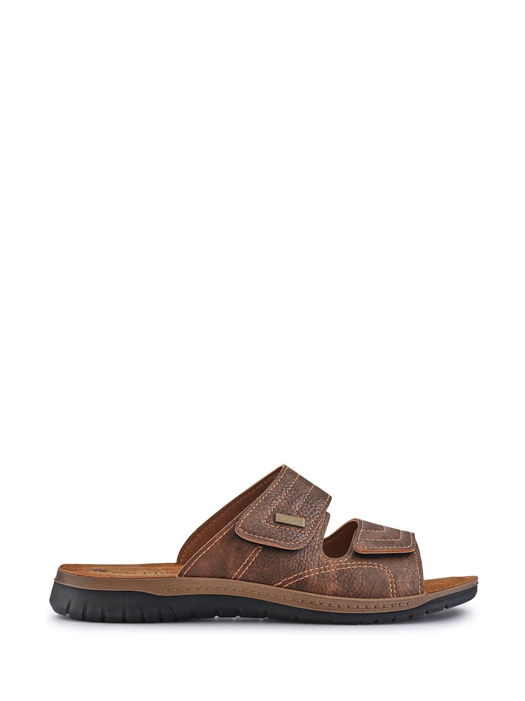 Pavers Brown Gents Mule Casual Sandals - Image 2 of 6