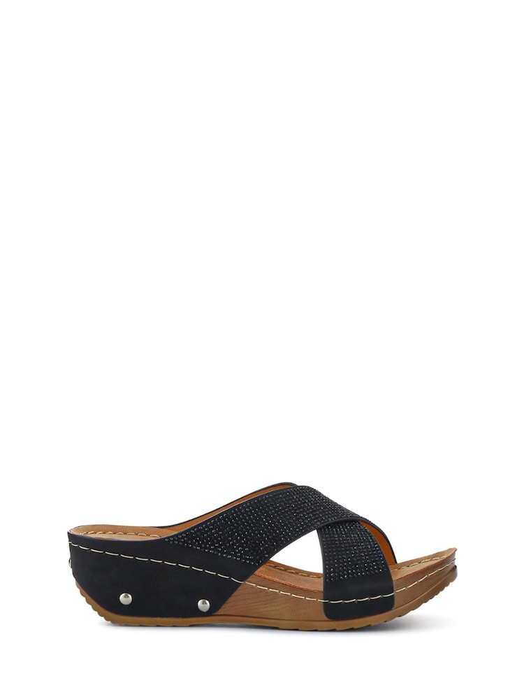 Pavers Black Chunky Sole Mules - Image 1 of 5