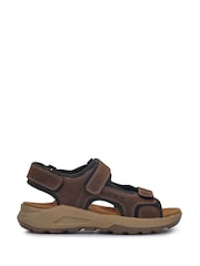 Pavers Brown Leather Touch-Fastening Sandals - Image 1 of 5