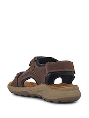 Pavers Brown Leather Touch-Fastening Sandals - Image 3 of 5