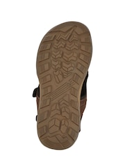 Pavers Brown Leather Touch-Fastening Sandals - Image 5 of 5
