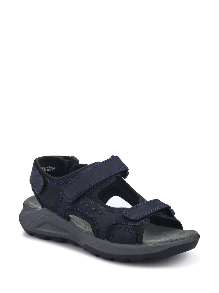 Pavers Blue Leather Touch-Fastening Sandals - Image 3 of 6