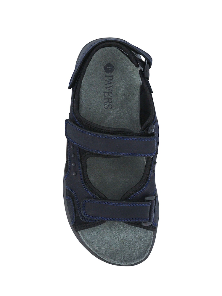 Pavers Blue Leather Touch-Fastening Sandals - Image 5 of 6
