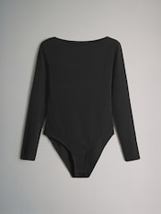 The Set Black/Neutral/Taupe Brown 3 Pack Boat Neck Ribbed Bodies - Image 4 of 6