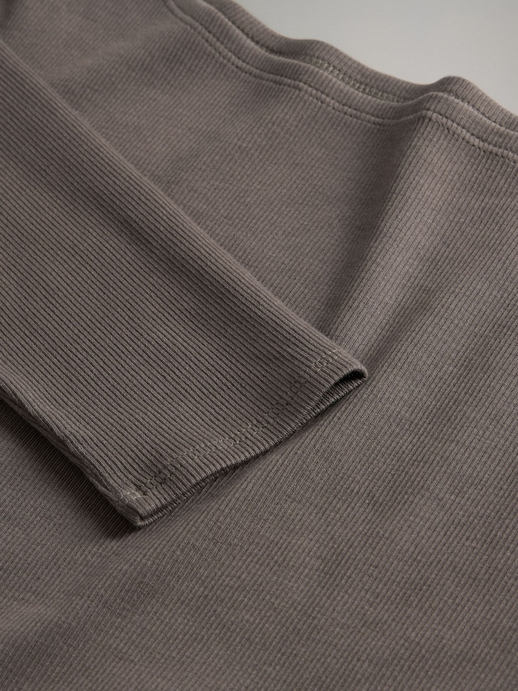 The Set Black/Neutral/Taupe Brown 3 Pack Boat Neck Ribbed Bodies - Image 6 of 6