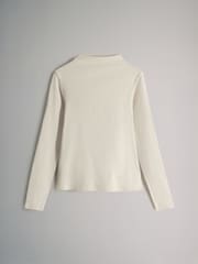 The Set Black/Chocolate Brown/Taupe Brown/Stone 4 Pack Ribbed Mock Neck Long Sleeve T-Shirts - Image 4 of 7